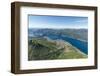 Aerial View of the Villages Mandello Del Lario and Abbadia Lariana Overlooking Lake Como-Roberto Moiola-Framed Photographic Print