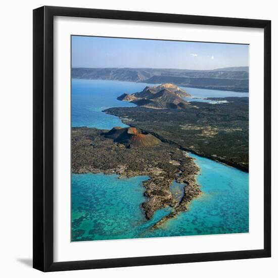 Aerial View of the Volcanic Cones at the Inlet of Ghoubbet El Kharab-Nigel Pavitt-Framed Photographic Print