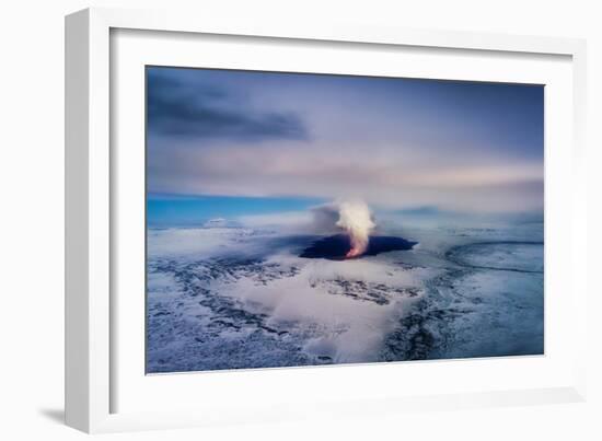 Aerial View of the Volcano Eruption at Holuhraun, Bardarbunga Volcano, Iceland-Ragnar Th Sigurdsson-Framed Photographic Print