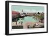 Aerial View of the Wharf - Petaluma, CA-Lantern Press-Framed Art Print