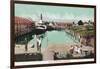 Aerial View of the Wharf - Petaluma, CA-Lantern Press-Framed Art Print