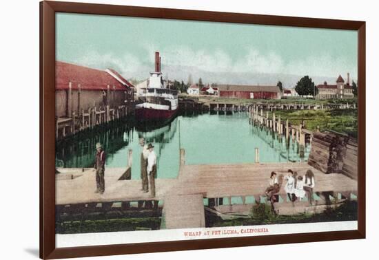 Aerial View of the Wharf - Petaluma, CA-Lantern Press-Framed Art Print