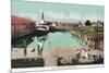 Aerial View of the Wharf - Petaluma, CA-Lantern Press-Mounted Art Print