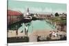 Aerial View of the Wharf - Petaluma, CA-Lantern Press-Stretched Canvas