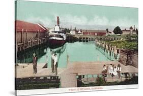 Aerial View of the Wharf - Petaluma, CA-Lantern Press-Stretched Canvas