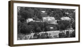 Aerial view of the White House, Washington, D.C. - Black and White Variant-Carol Highsmith-Framed Art Print