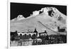 Aerial View of Timberline Lodge and Ski Lift - Mt. Hood, OR-Lantern Press-Framed Art Print