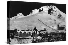 Aerial View of Timberline Lodge and Ski Lift - Mt. Hood, OR-Lantern Press-Stretched Canvas