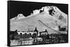 Aerial View of Timberline Lodge and Ski Lift - Mt. Hood, OR-Lantern Press-Framed Stretched Canvas