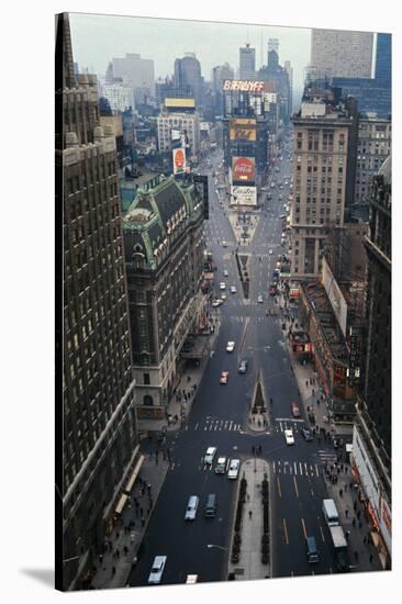 Aerial View of times Square-null-Stretched Canvas