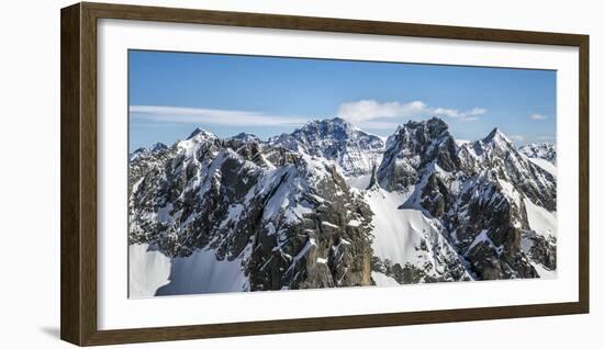 Aerial View of Torrone Peak in Winter with Bernina Peak in the Background. Valmasino-ClickAlps-Framed Photographic Print