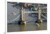 Aerial view of Tower Bridge and River Thames, London, England, United Kingdom, Europe-Charles Bowman-Framed Photographic Print