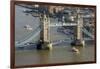 Aerial view of Tower Bridge and River Thames, London, England, United Kingdom, Europe-Charles Bowman-Framed Photographic Print