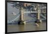 Aerial view of Tower Bridge and River Thames, London, England, United Kingdom, Europe-Charles Bowman-Framed Photographic Print