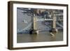 Aerial view of Tower Bridge and River Thames, London, England, United Kingdom, Europe-Charles Bowman-Framed Photographic Print