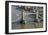 Aerial view of Tower Bridge and River Thames, London, England, United Kingdom, Europe-Charles Bowman-Framed Photographic Print