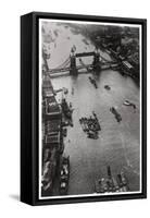 Aerial View of Tower Bridge, London, from a Zeppelin, 1931-null-Framed Stretched Canvas