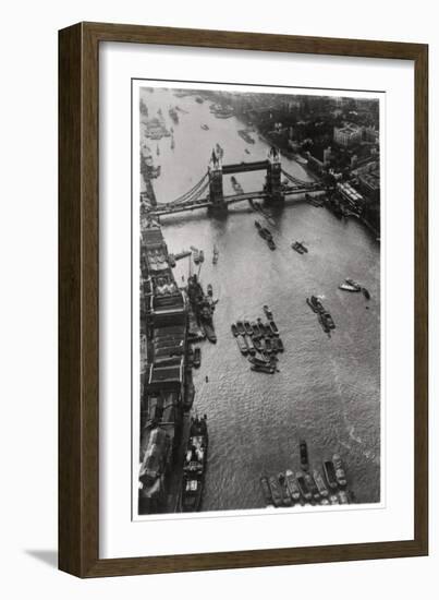 Aerial View of Tower Bridge, London, from a Zeppelin, 1931-null-Framed Giclee Print