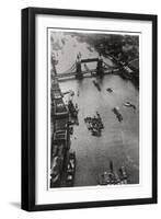 Aerial View of Tower Bridge, London, from a Zeppelin, 1931-null-Framed Giclee Print