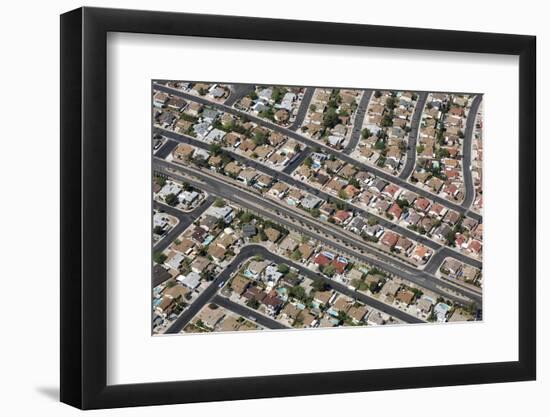 Aerial view of town, roads and houses with swimming pools, Nevada, USA-Bjorn Ullhagen-Framed Photographic Print