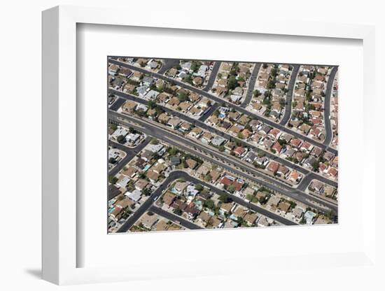 Aerial view of town, roads and houses with swimming pools, Nevada, USA-Bjorn Ullhagen-Framed Photographic Print