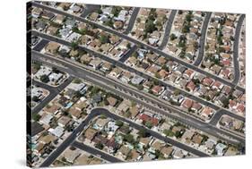 Aerial view of town, roads and houses with swimming pools, Nevada, USA-Bjorn Ullhagen-Stretched Canvas