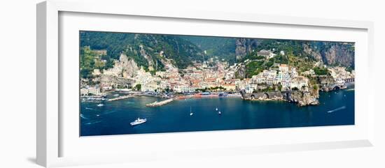 Aerial View of Towns, Amalfi, Atrani, Amalfi Coast, Salerno, Campania, Italy-null-Framed Photographic Print