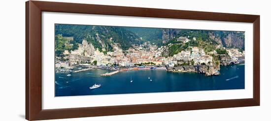 Aerial View of Towns, Amalfi, Atrani, Amalfi Coast, Salerno, Campania, Italy-null-Framed Photographic Print