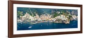 Aerial View of Towns, Amalfi, Atrani, Amalfi Coast, Salerno, Campania, Italy-null-Framed Photographic Print