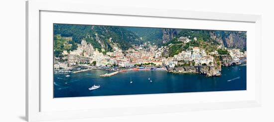 Aerial View of Towns, Amalfi, Atrani, Amalfi Coast, Salerno, Campania, Italy-null-Framed Photographic Print