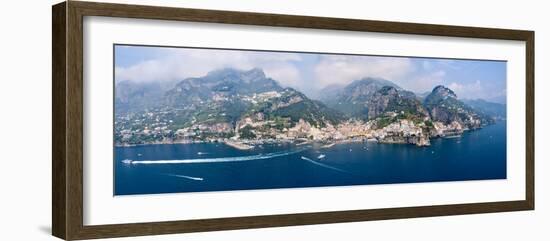 Aerial View of Towns, Amalfi, Atrani, Amalfi Coast, Salerno, Campania, Italy-null-Framed Photographic Print