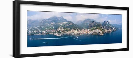 Aerial View of Towns, Amalfi, Atrani, Amalfi Coast, Salerno, Campania, Italy-null-Framed Photographic Print