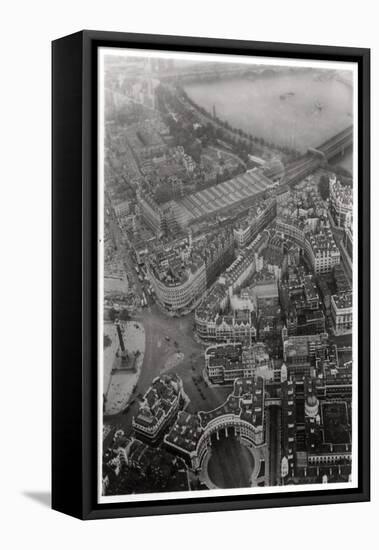 Aerial View of Trafalgar Square, London, from a Zeppelin, 1931-null-Framed Stretched Canvas