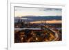 Aerial view of traffic on bridge, Philadelphia, Pennsylvania, USA-null-Framed Photographic Print