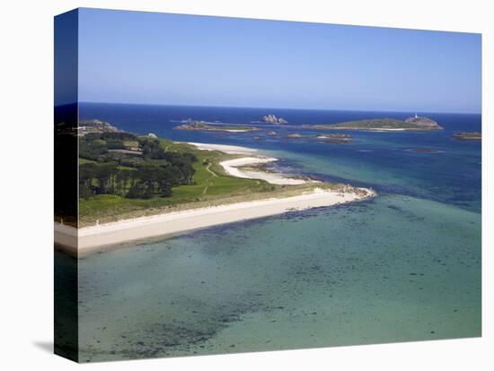 Aerial View of Tresco, Isles of Scilly, England, United Kingdom, Europe-Peter Barritt-Stretched Canvas