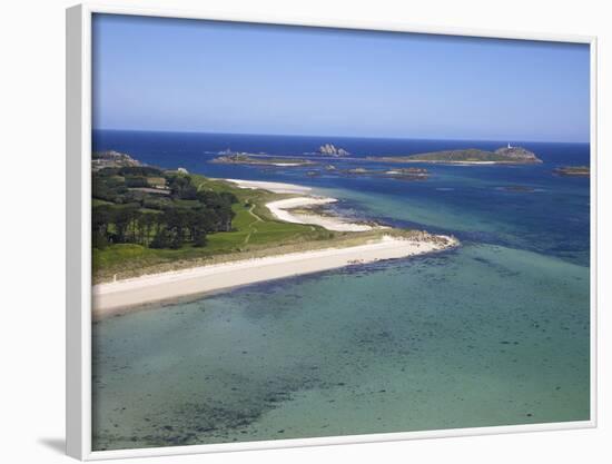 Aerial View of Tresco, Isles of Scilly, England, United Kingdom, Europe-Peter Barritt-Framed Photographic Print