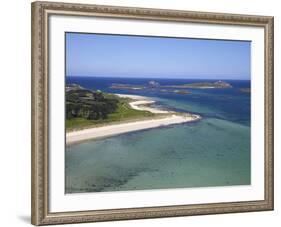 Aerial View of Tresco, Isles of Scilly, England, United Kingdom, Europe-Peter Barritt-Framed Photographic Print