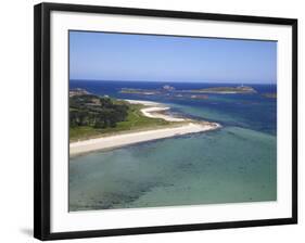 Aerial View of Tresco, Isles of Scilly, England, United Kingdom, Europe-Peter Barritt-Framed Photographic Print