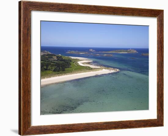 Aerial View of Tresco, Isles of Scilly, England, United Kingdom, Europe-Peter Barritt-Framed Photographic Print