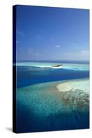 Aerial View of Tropical Island and Lagoon, Maldives, Indian Ocean, Asia-Sakis Papadopoulos-Stretched Canvas