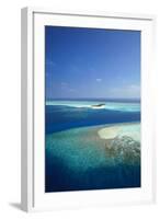 Aerial View of Tropical Island and Lagoon, Maldives, Indian Ocean, Asia-Sakis Papadopoulos-Framed Photographic Print