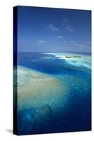 Aerial View of Tropical Island and Lagoon, Maldives, Indian Ocean, Asia-Sakis Papadopoulos-Stretched Canvas