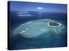 Aerial View of Tropical Island, Tavarua Island, Fiji-Neil Farrin-Stretched Canvas