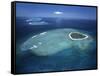 Aerial View of Tropical Island, Tavarua Island, Fiji-Neil Farrin-Framed Stretched Canvas