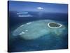 Aerial View of Tropical Island, Tavarua Island, Fiji-Neil Farrin-Stretched Canvas