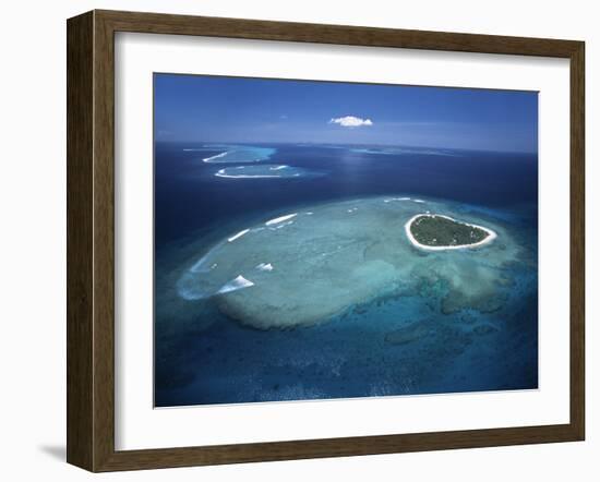 Aerial View of Tropical Island, Tavarua Island, Fiji-Neil Farrin-Framed Photographic Print