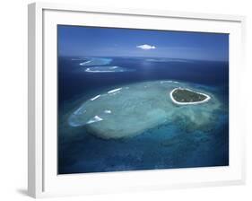 Aerial View of Tropical Island, Tavarua Island, Fiji-Neil Farrin-Framed Photographic Print