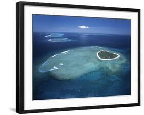 Aerial View of Tropical Island, Tavarua Island, Fiji-Neil Farrin-Framed Photographic Print