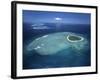 Aerial View of Tropical Island, Tavarua Island, Fiji-Neil Farrin-Framed Photographic Print