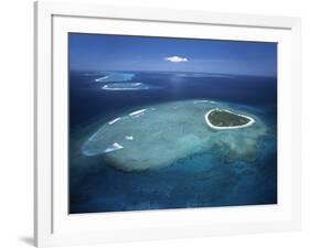 Aerial View of Tropical Island, Tavarua Island, Fiji-Neil Farrin-Framed Photographic Print